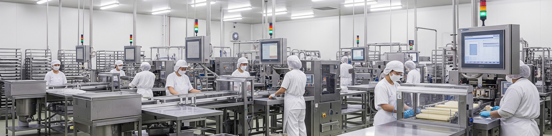 Clean and sanitized environment where ozone is used for disinfection of food processing unit.